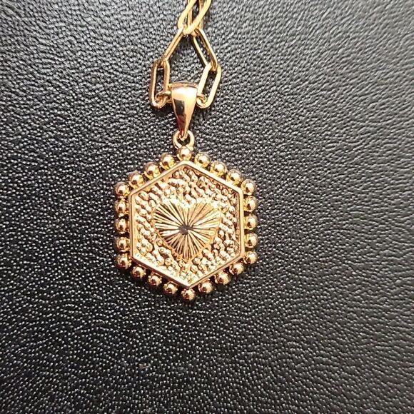 Fashion Jewelry - Gold tone "N" Necklace 8.5in. Chain. - Picture 4 of 6